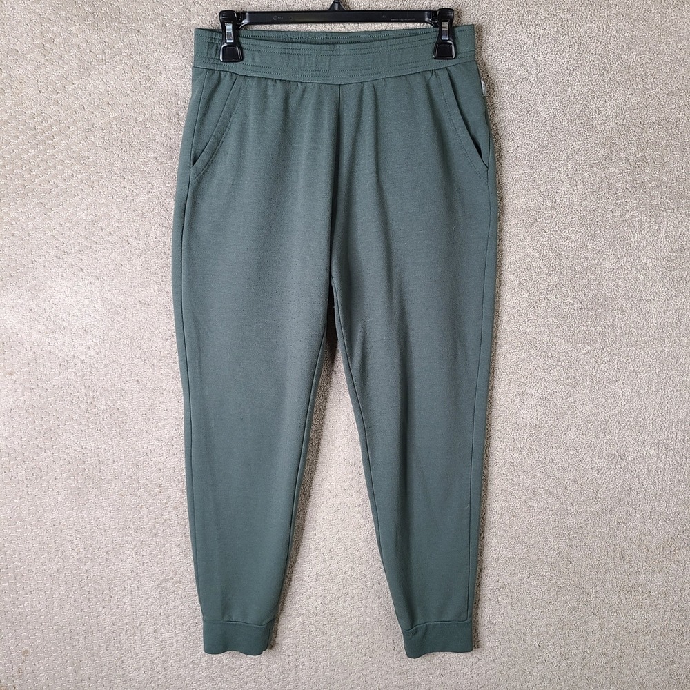 Eddie Bauer Pants Womens S Green Jogger Lounge Elastic Waist Polyester Casual